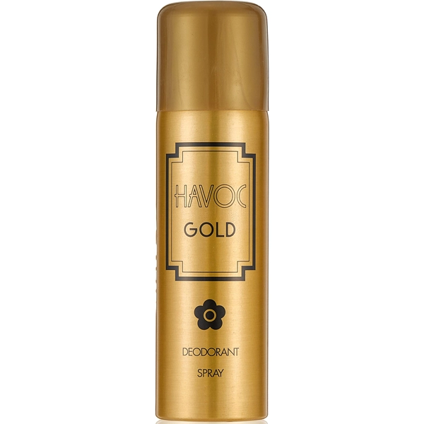اسپری هاواک طلایی زنانه اصلی دئودورانت مناسب بدن و لباس 200 میل | HAVOC GOLD DEODORANT SPRAY 200ml